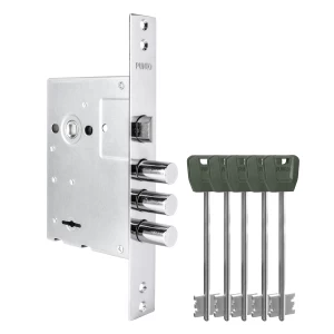 Замок врезной сувальдный MDV30/S-65.77 CP хром (длинный ключ) тех.уп.