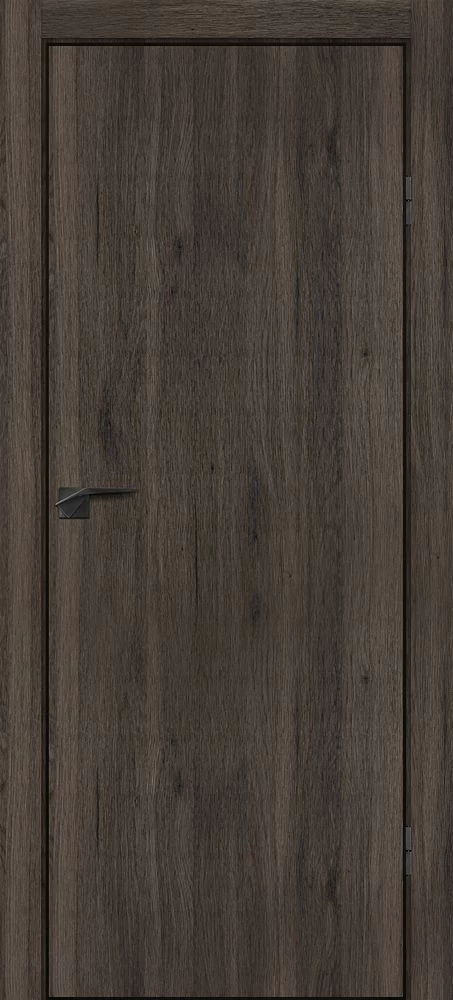 Фото Межкомнатная дверь P-1, кромка ABS черная c 4-х ст. Дуб темный