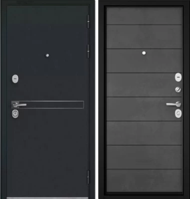 Дверь Бульдорс TRUST - MASS -  Р/Р  Черный муар металик D-4 КАЛЕ