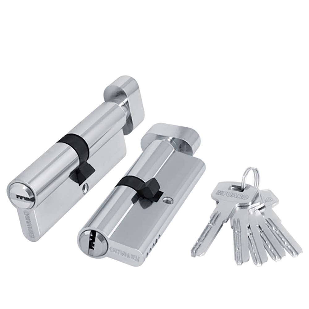 Фото Цилиндровый механизм (200 ZM/90) 2000ZMKnob90(50+10+30) CP хром 5Key с вертушкой